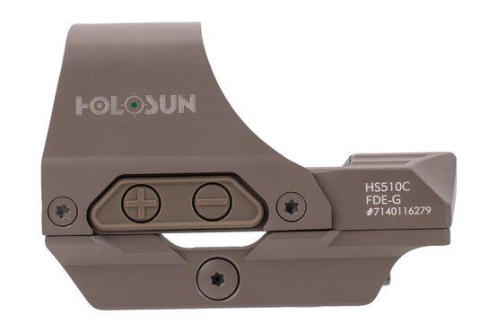 Holosun HS510C-GR FDE Green Dot Sight – Multi-Reticle – Shake Awake – Rifle Optic